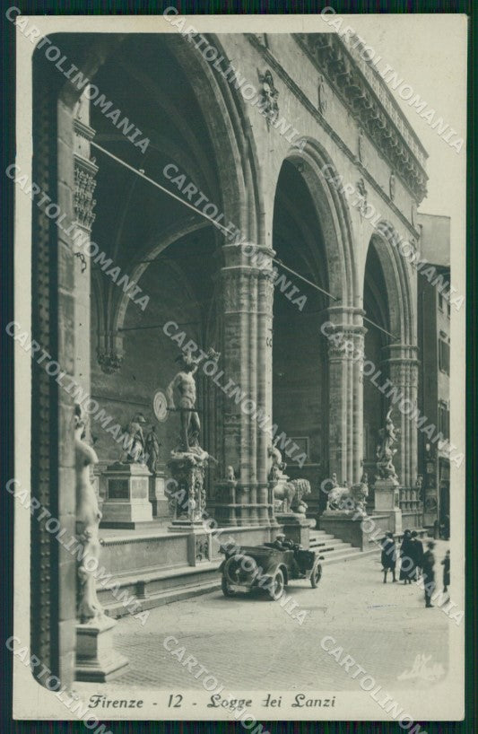 Firenze Città Logge dei Lanzi Auto PIEGHINA Foto cartolina WX0140 – fronte