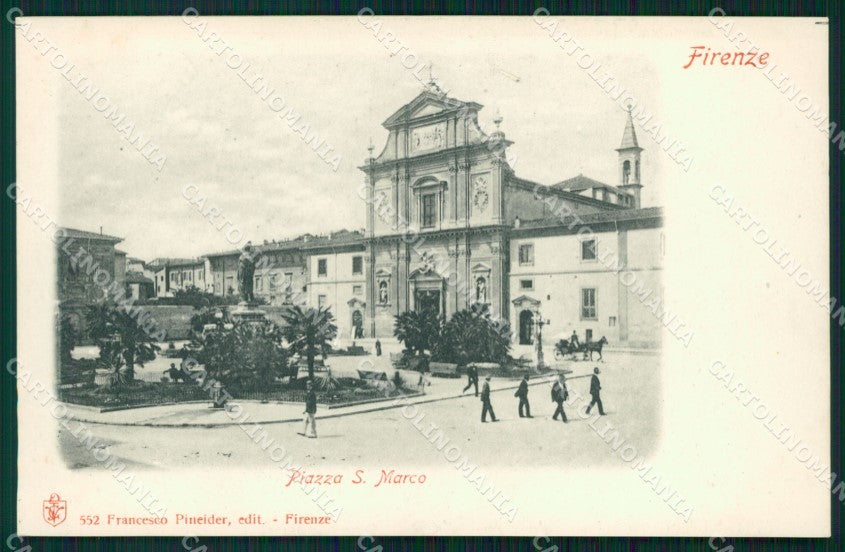 Firenze Città Piazza San Marco cartolina WX0152 – fronte