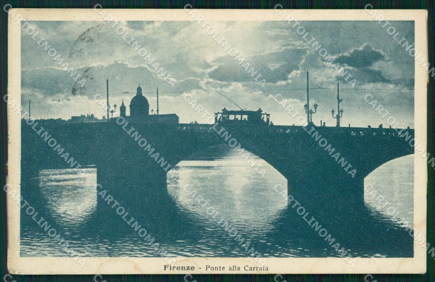 Firenze Città Ponte alla Carraia Chiaro di Luna cartolina WX0161 – fronte
