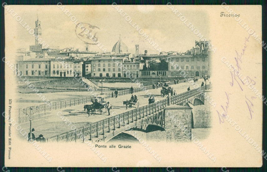 Firenze Città Ponte alle Grazie Carrozze STRAPPINO cartolina WX0173 – fronte