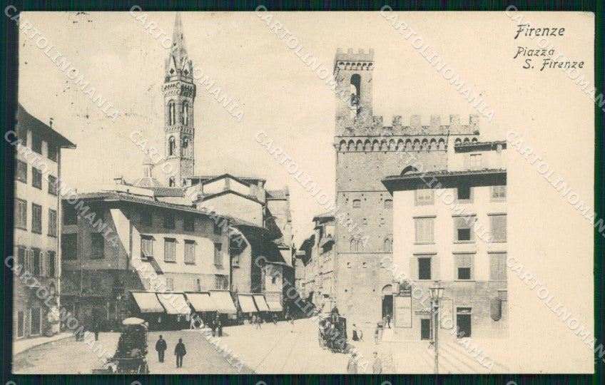 Firenze Città Piazza San Firenze PIEGHINA cartolina WX0175 – fronte