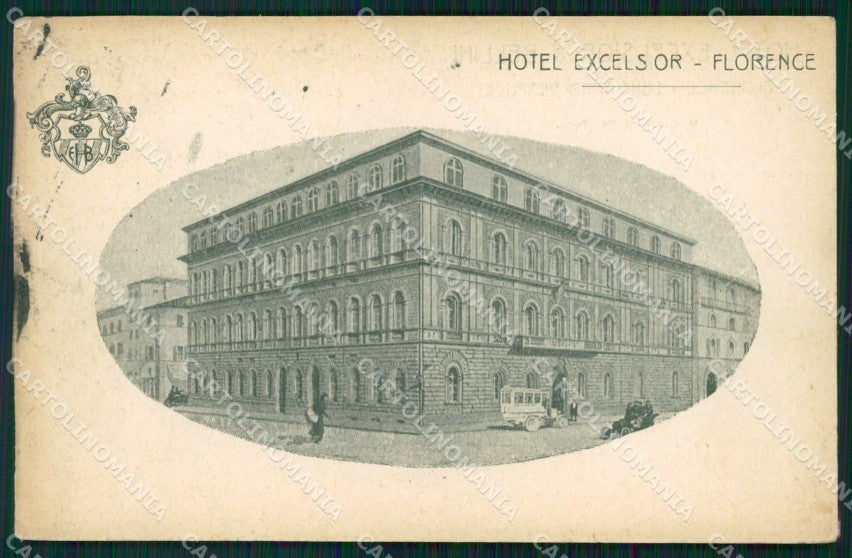 Firenze Città Hotel Excelsior Corriera MACCHIE cartolina WX0195 – fronte