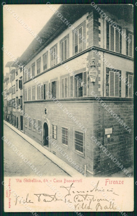 Firenze Città Casa Buonarroti cartolina WX0208 – fronte