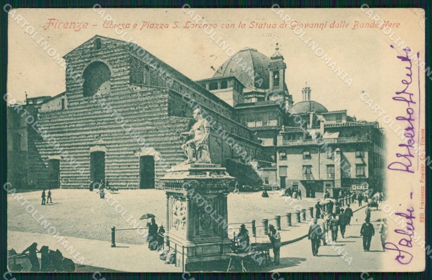 Firenze Città Piazza San Lorenzo PIEGHINA cartolina WX0211 – fronte