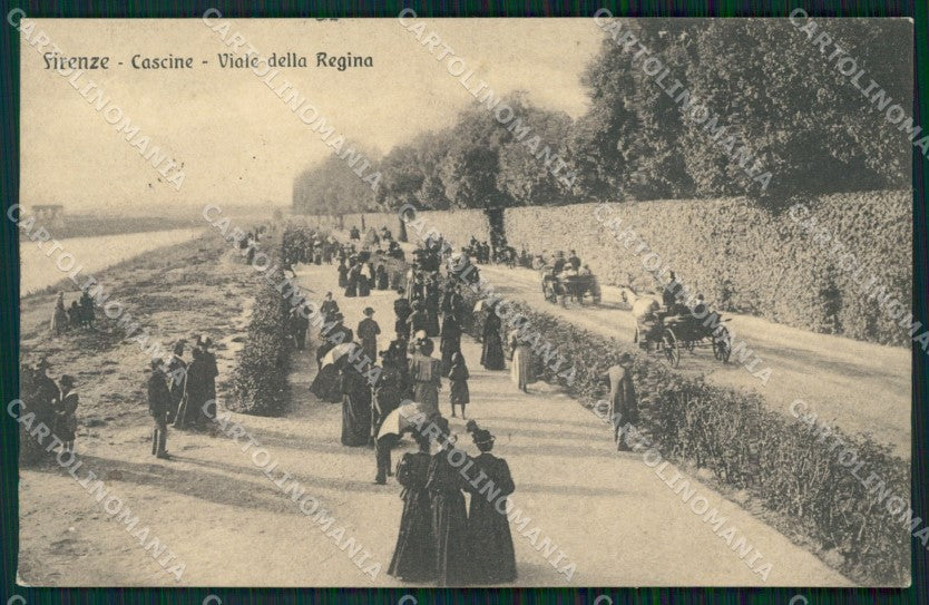 Firenze Città Cascine Viale della Regina Carrozze cartolina WX0215 – fronte
