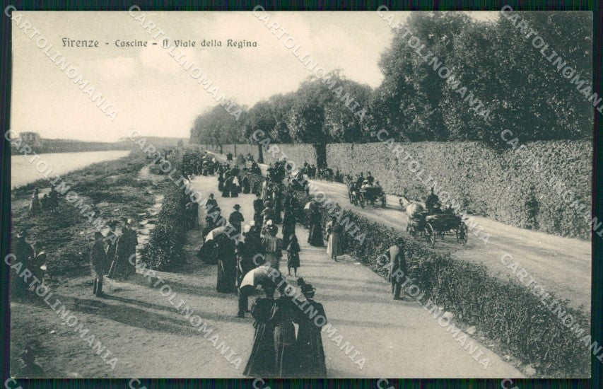 Firenze Città Cascine Viale della Regina Carrozze cartolina WX0216 – fronte