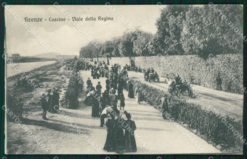 Firenze Città Cascine Viale della Regina Carrozze cartolina WX0217 – fronte
