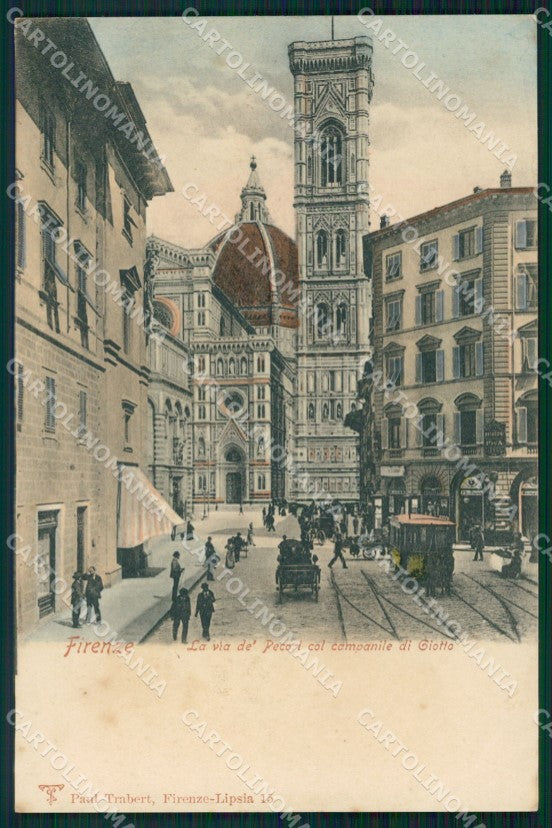 Firenze Città Via Dé Pecori Tram Campanile Giotto cartolina WX0222 – fronte