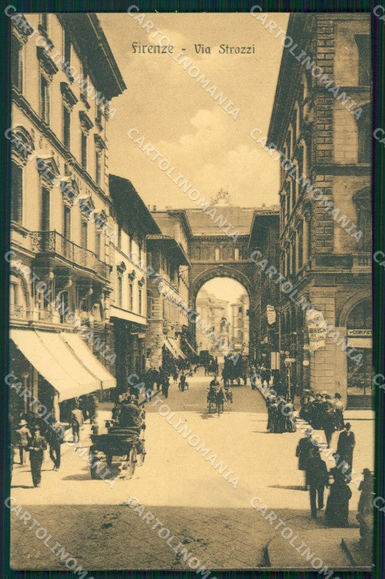 Firenze Città Via Strozzi Carrozza cartolina WX0227 – fronte