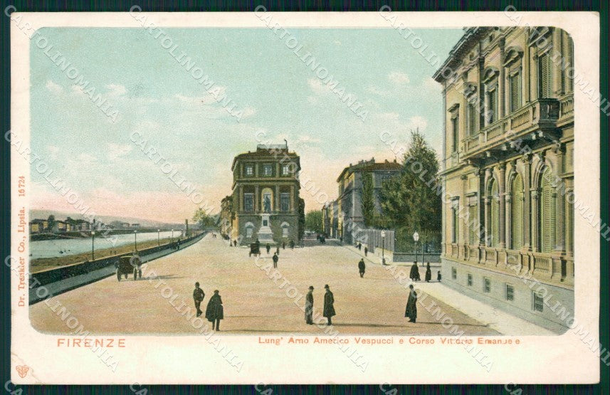 Firenze Città Lungarno Amerigo Vespucci PIEGHINA cartolina WX0233 – fronte