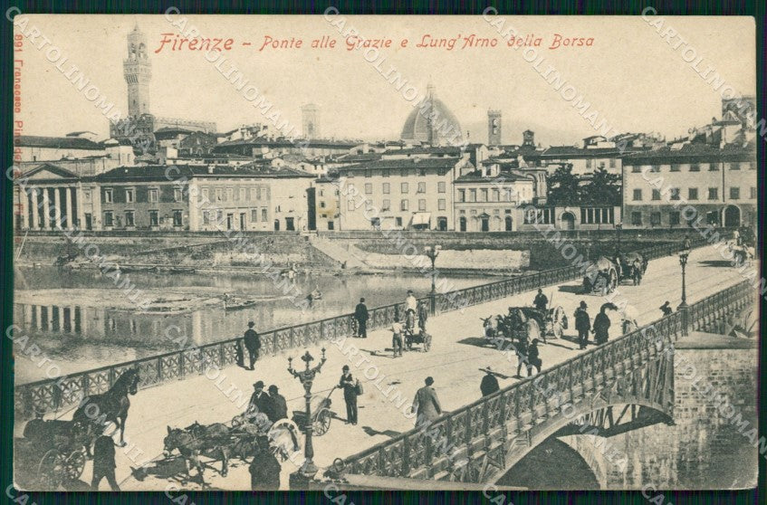 Firenze Città Ponte alle Grazie Carrozze cartolina WX0234 – fronte