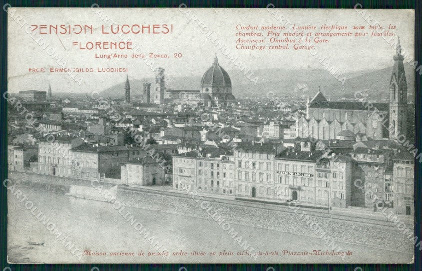 Firenze Città Lungarno della Zecca Pubblicitaria Mappa cartolina WX0240 – fronte