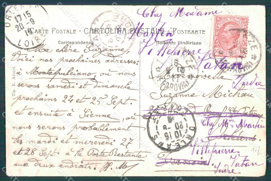 Firenze Città Hotel Pubblicitaria Pappagalli PIEGATA ABRASA cartolina WX0243 – retro