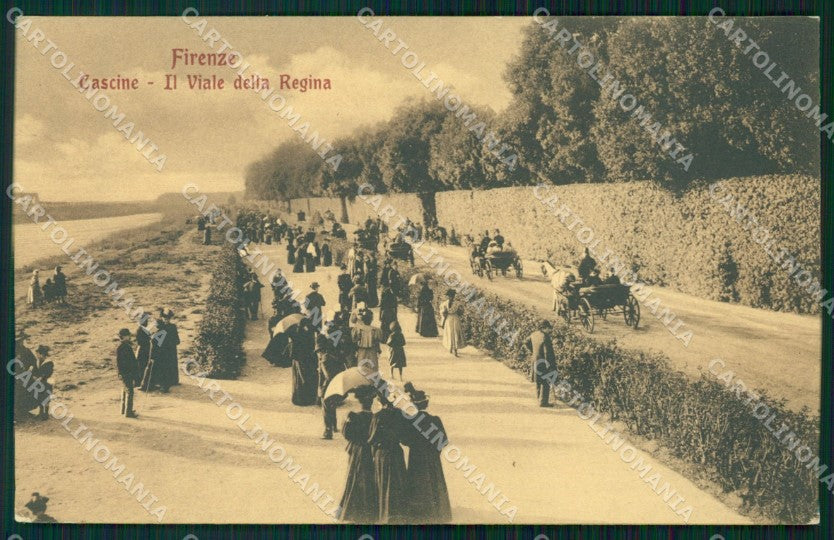 Firenze Città Cascine Viale della Regina Carrozze cartolina WX0267 – fronte