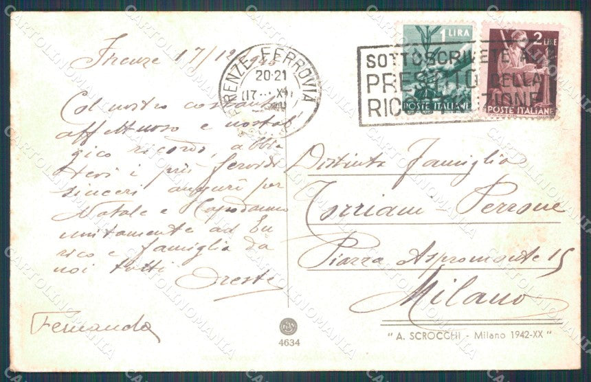 Firenze Città Bibloteca Nazionale cartolina WX0268 – retro