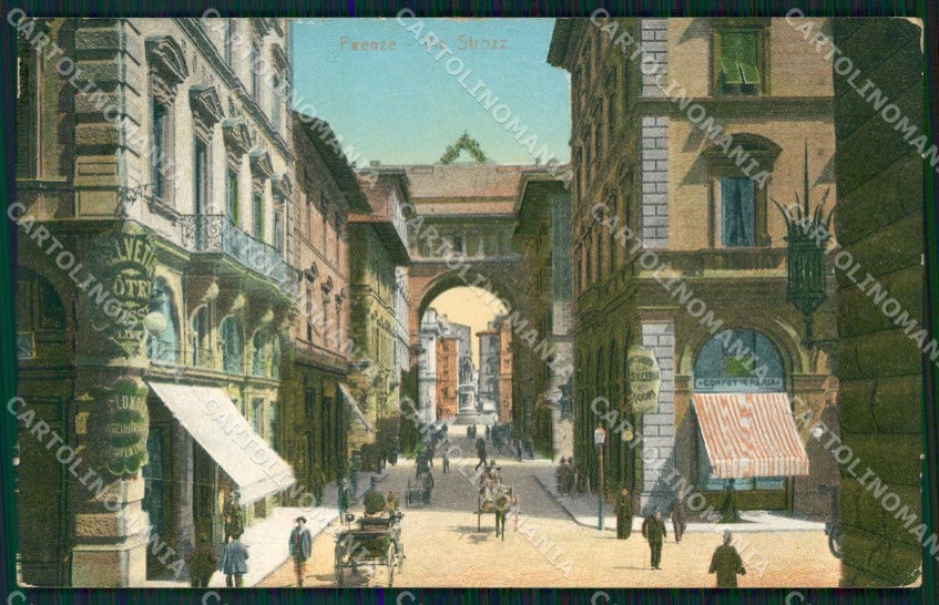 Firenze Città Via Strozzi Carrozze cartolina WX0274 – fronte