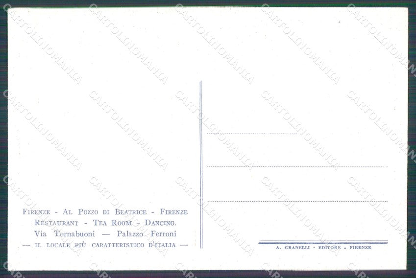 Firenze Città Palazzo Spini Feroni Pozzo di Beatrice cartolina WX0276 – retro