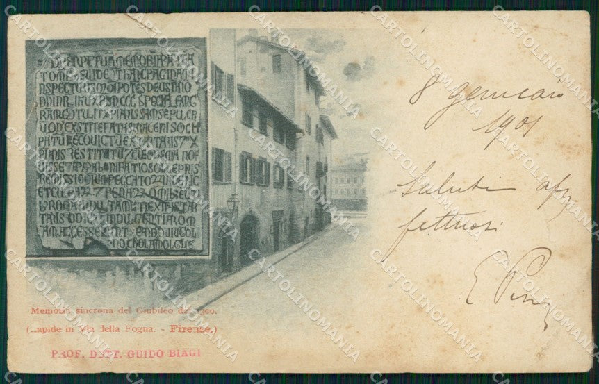 Firenze Città Memoria Giubileo 1300 PIEGHE cartolina WX0291 – fronte