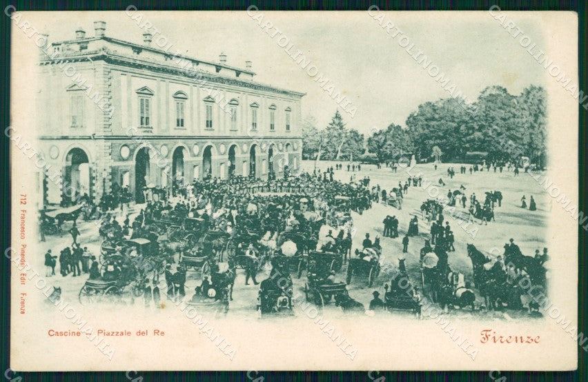 Firenze Città Cascine Piazzale del Re Carrozze cartolina WX0299 – fronte
