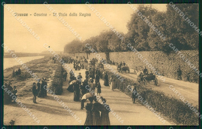 Firenze Città Cascine Viale della Regina Carrozze cartolina WX0303 – fronte