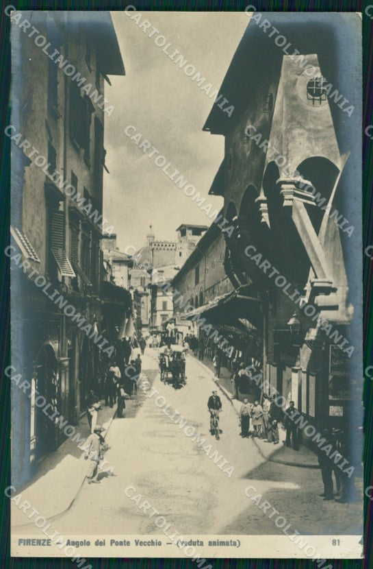 Firenze Città Angolo Ponte Vecchio PIEGHINA Foto cartolina WX0312 – fronte