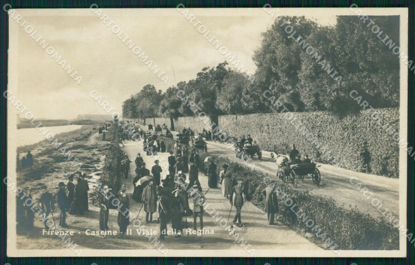 Firenze Città Cascine Viale della Regina Carrozze Foto cartolina WX0319 – fronte
