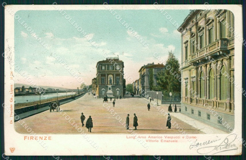 Firenze Città Lungarno Amerigo Vespucci cartolina WX0321 – fronte