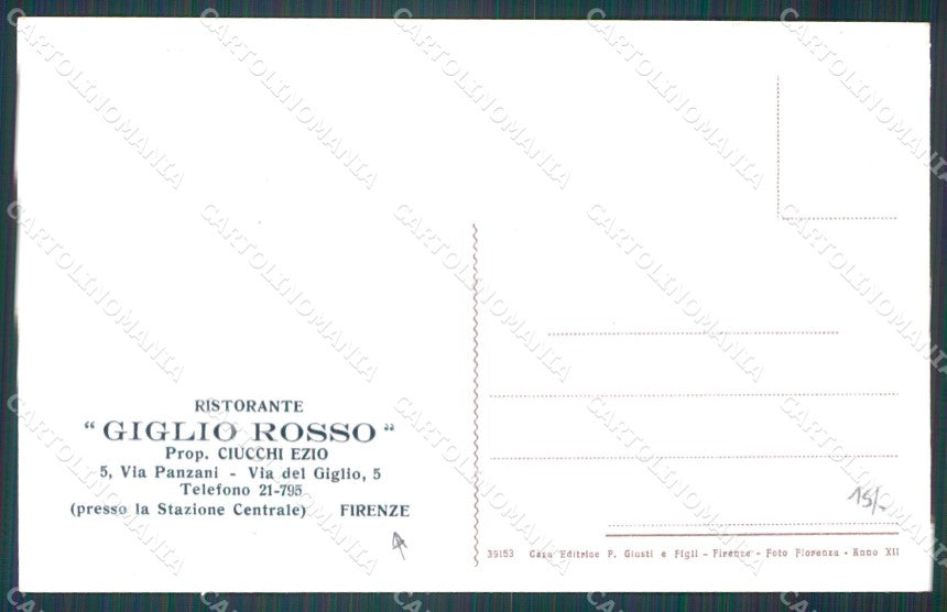 Firenze Città Loggia dell'Orgagna cartolina WX0327 – retro