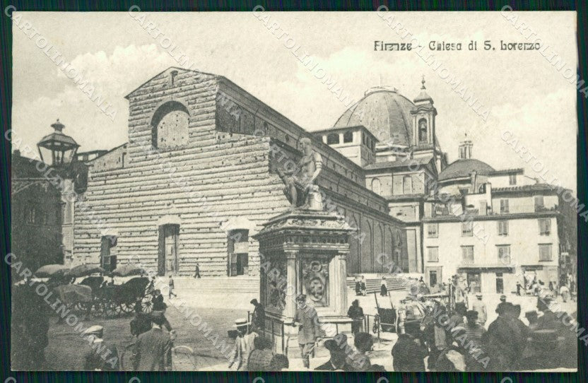 Firenze Città Chiesa San Lorenzo Carrozze cartolina WX0328 – fronte