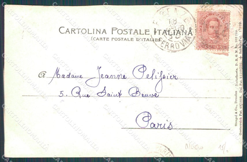 Firenze Città Giardino Boboli SCOLLATA Rilievo cartolina WX0345 – retro