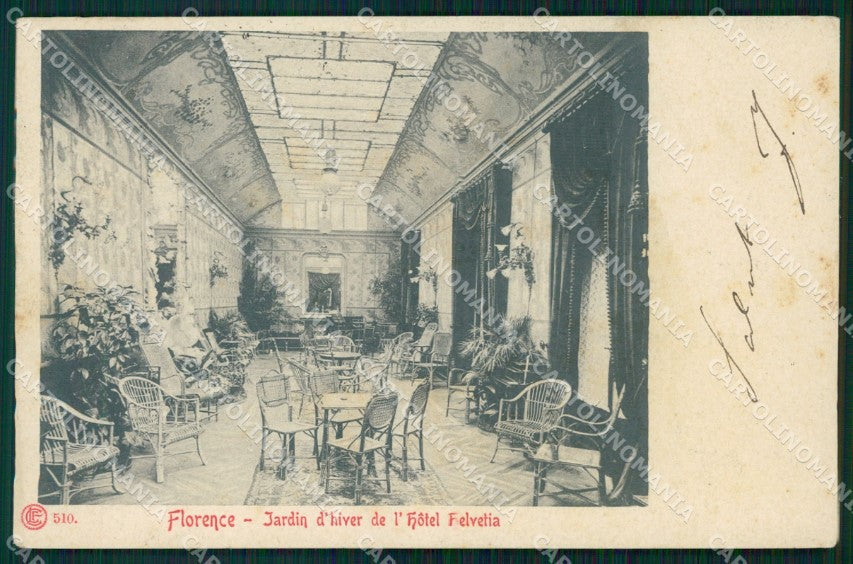 Firenze Città Hotel Helvetia PIEGHINA cartolina WX0351 – fronte