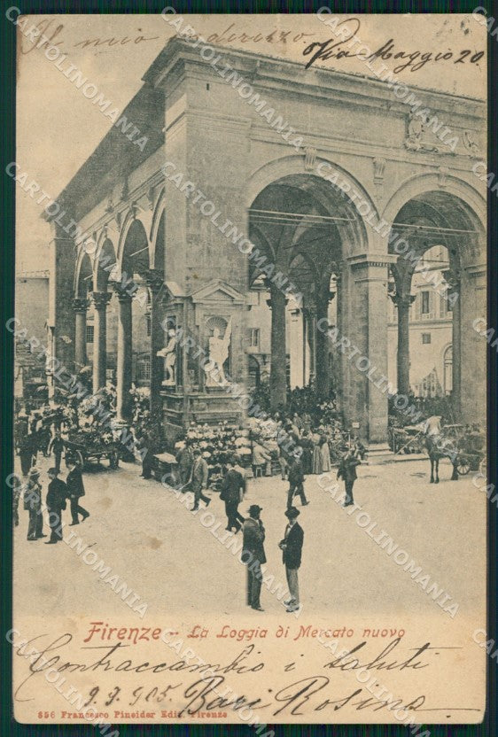 Firenze Città Loggia Mercato Nuovo MACCHIE cartolina WX0352 – fronte