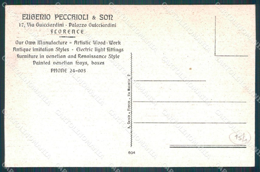 Firenze Città Palazzo Guicciardini cartolina WX0370 – retro