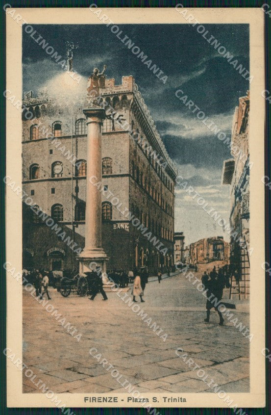 Firenze Città Piazza Santa Trinità Chiaro di Luna cartolina WX0385 – fronte