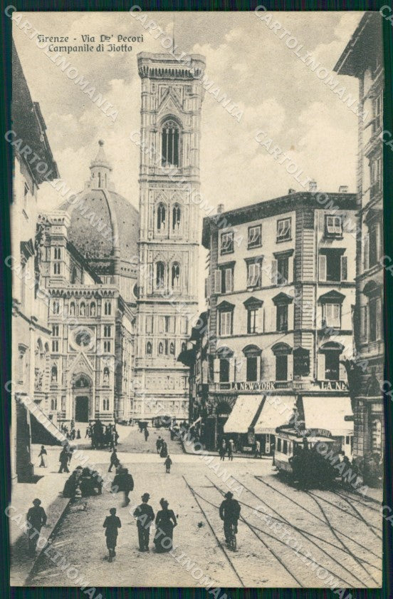 Firenze Città Campanile di Giotto Tram cartolina WX0388 – fronte