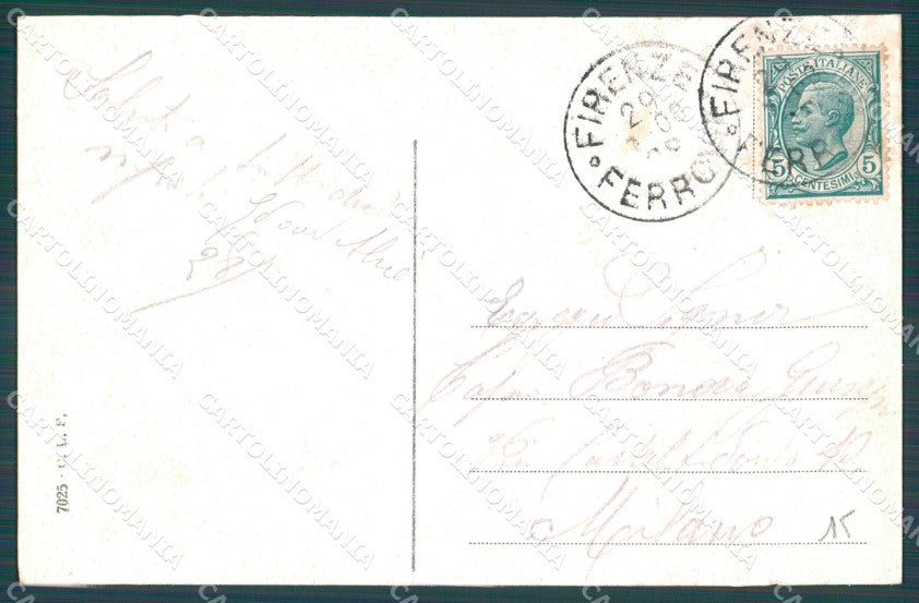 Firenze Città Campanile di Giotto Tram cartolina WX0388 – retro