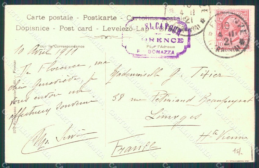 Firenze Città Cascine Viale della Regina Carrozze cartolina WX0394 – retro