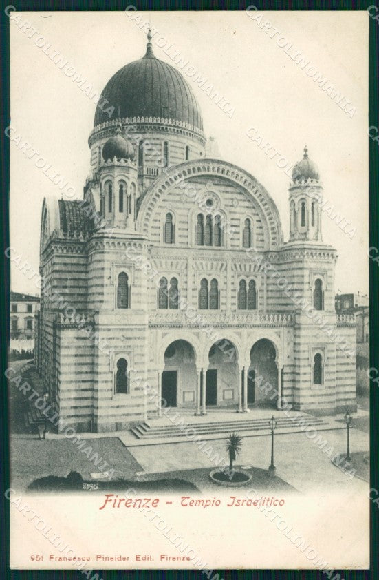 Firenze Città Tempio Israelitico Synagogue cartolina WX0407 – fronte