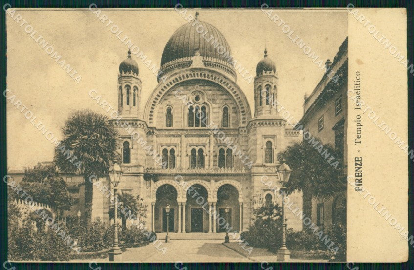 Firenze Città Tempio Israelitico Synagogue MACCHIE cartolina WX0409 – fronte