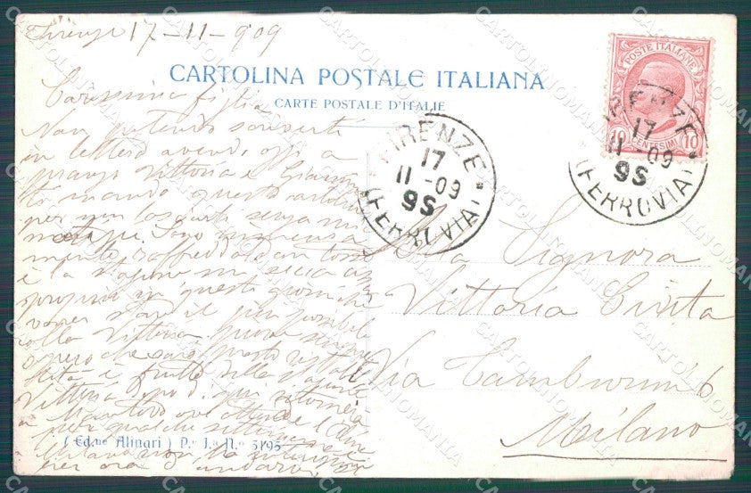 Firenze Città Tempio Israelitico Synagogue cartolina WX0410 – retro