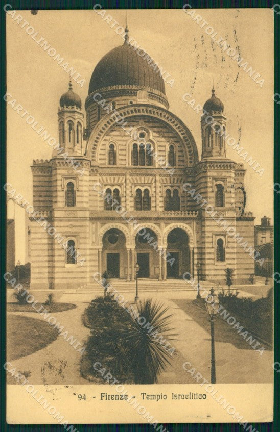 Firenze Città Tempio Israelitico Synagogue cartolina WX0411 – fronte