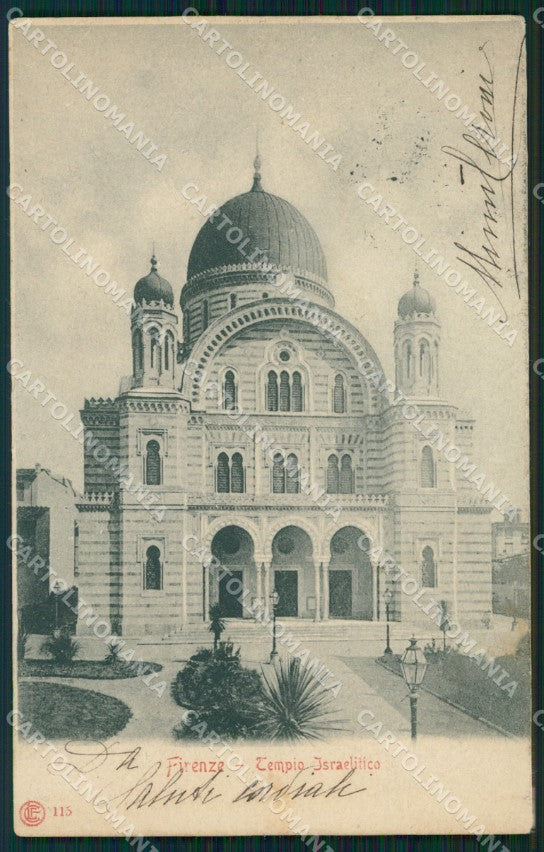 Firenze Città Tempio Israelitico Synagogue cartolina WX0414 – fronte