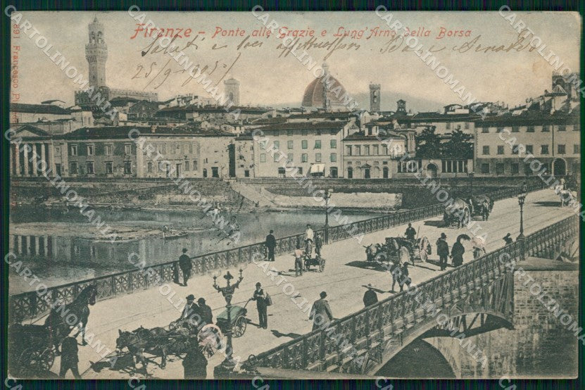 Firenze Città Ponte alle Grazie Carrozze cartolina WX0420 – fronte