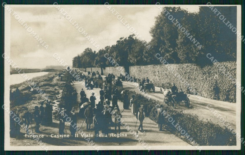 Firenze Città Cascine Viale della Regina Carrozze Foto cartolina WX0446 – fronte