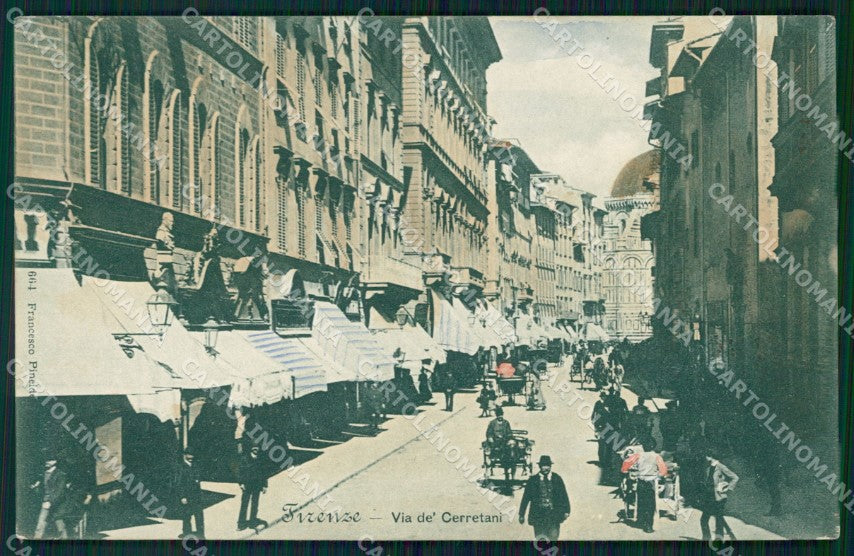 Firenze Città Via Dé Cerretani Carrozze cartolina WX0449 – fronte