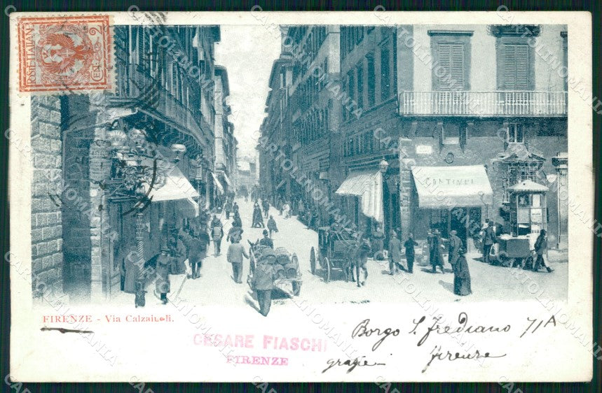 Firenze Città Via Calzaiuoli Carrozza cartolina WX0456 – fronte