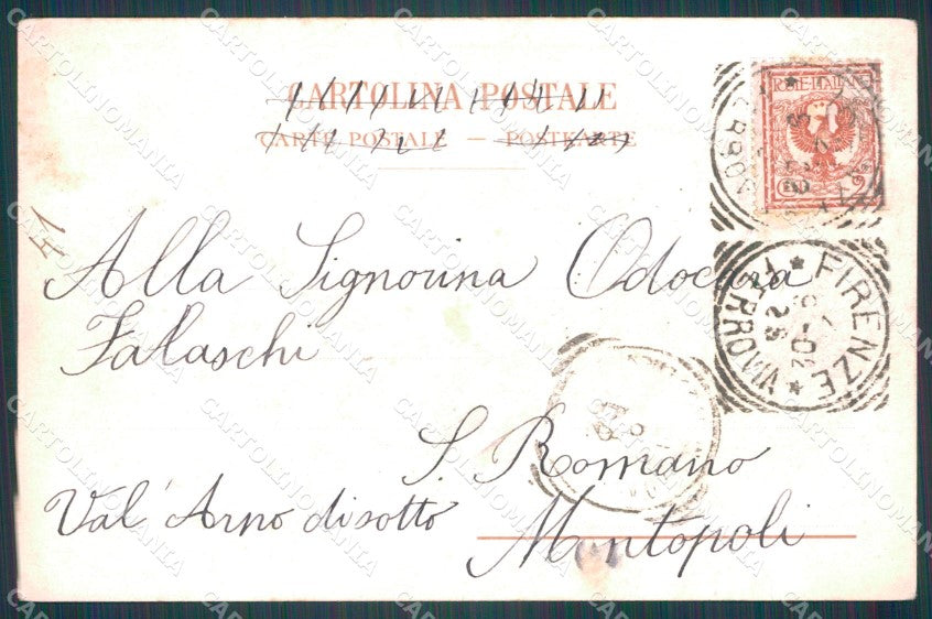 Firenze Città Via Calzaiuoli Carrozza cartolina WX0458 – retro