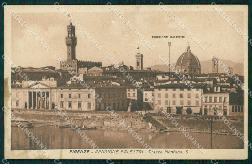 Firenze Città Piazza Mentana Pensione Balestri ABRASA cartolina WX0473 – fronte