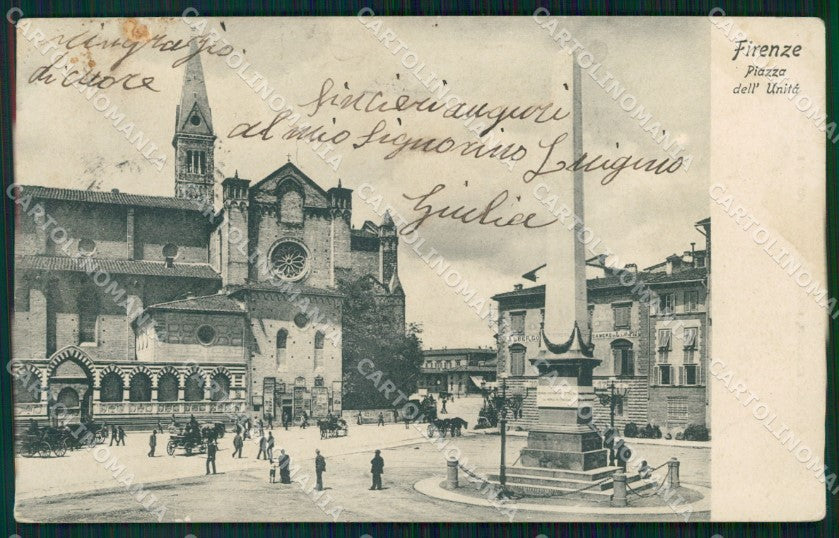 Firenze Città Piazza dell'Unità MACCHIA cartolina WX0480 – fronte