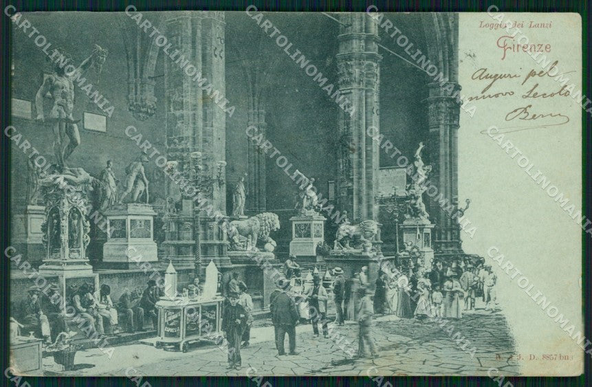 Firenze Città Loggia Dei Lanzi PIEGHINE cartolina WX0483 – fronte